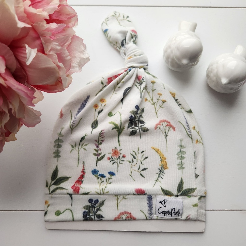 NWT Baby Top Knot Hat Wildflower Floral Premium Knit Beanie 5 Months+